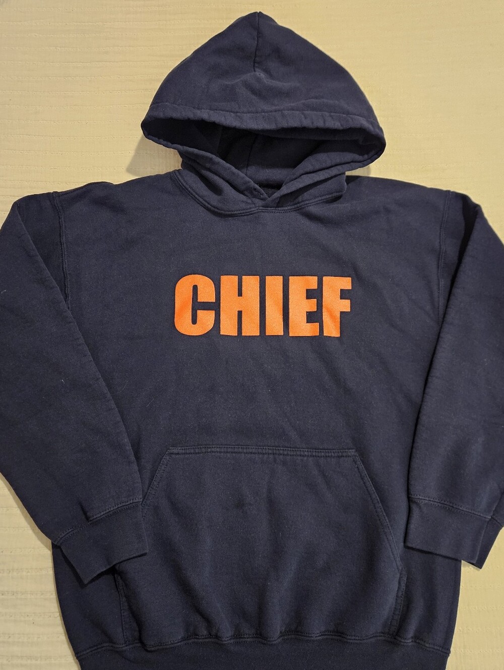 Vintage Gildan University Of Illinois UIUC Navy Hoodie with Orange CHIEF Graphic